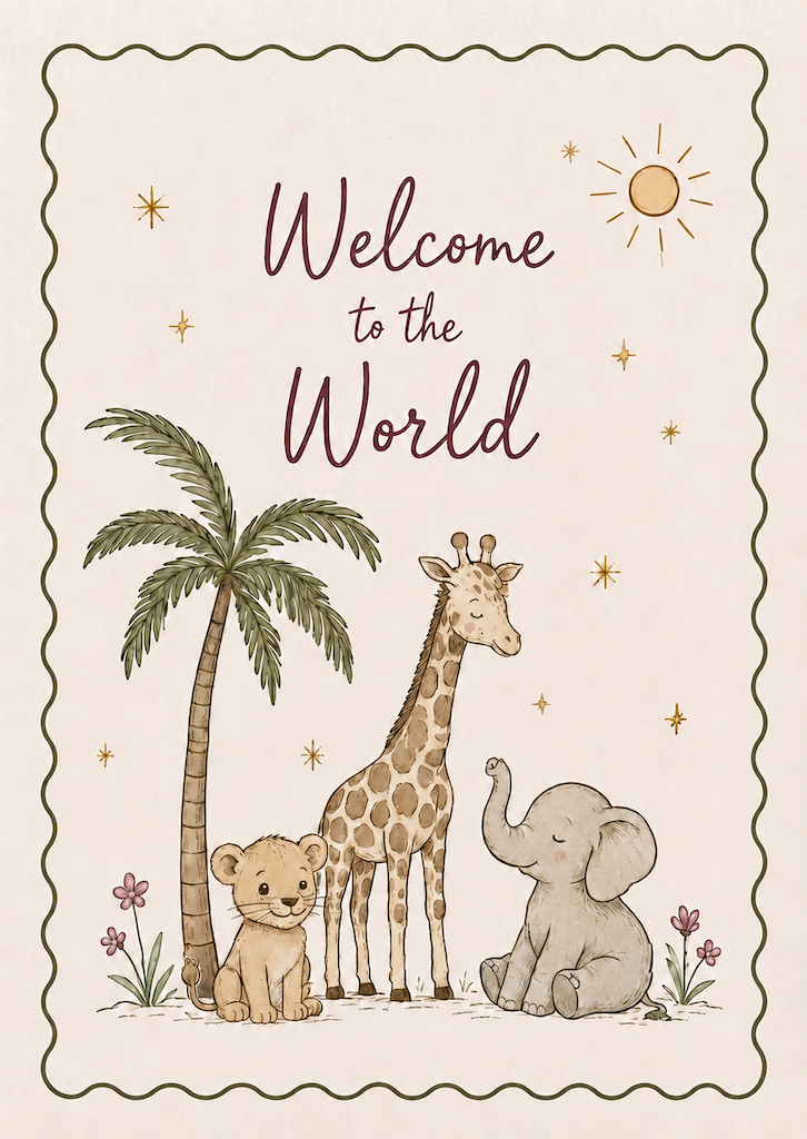 Kaart welcome to the world