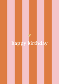Kaart happy birthday strepen