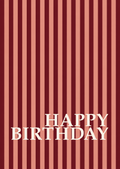 Kaart happy birthday gestreept