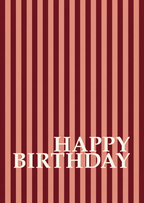 Kaart happy birthday gestreept