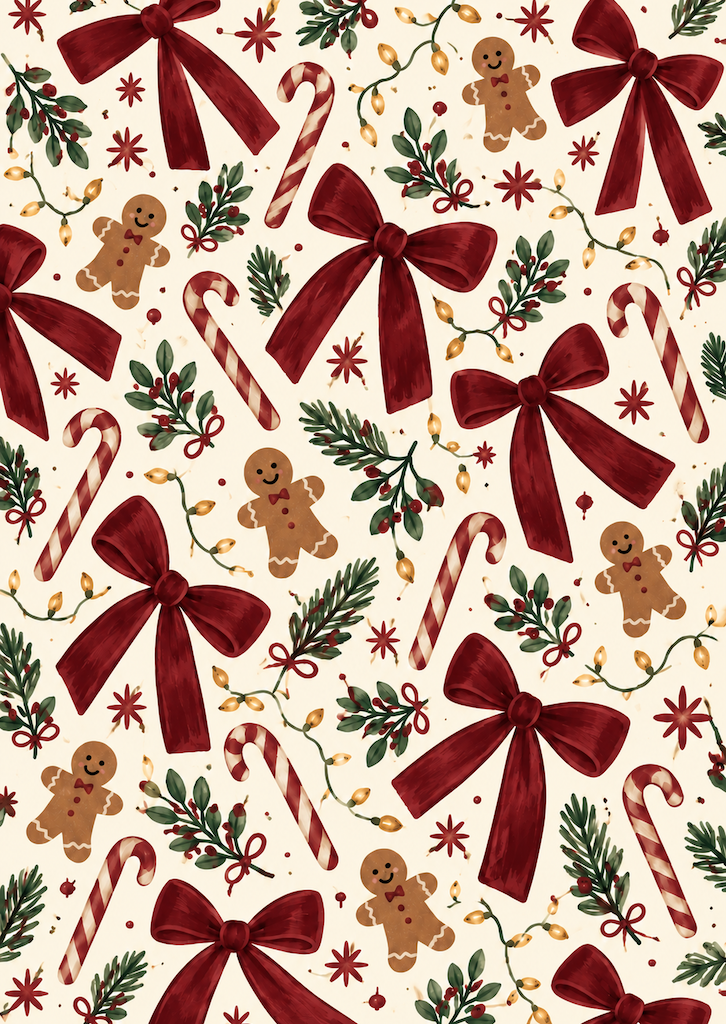 Kaart kerst | strikjes