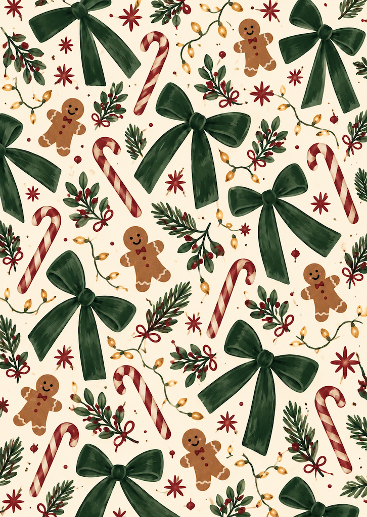 Kaart kerst | strikjes