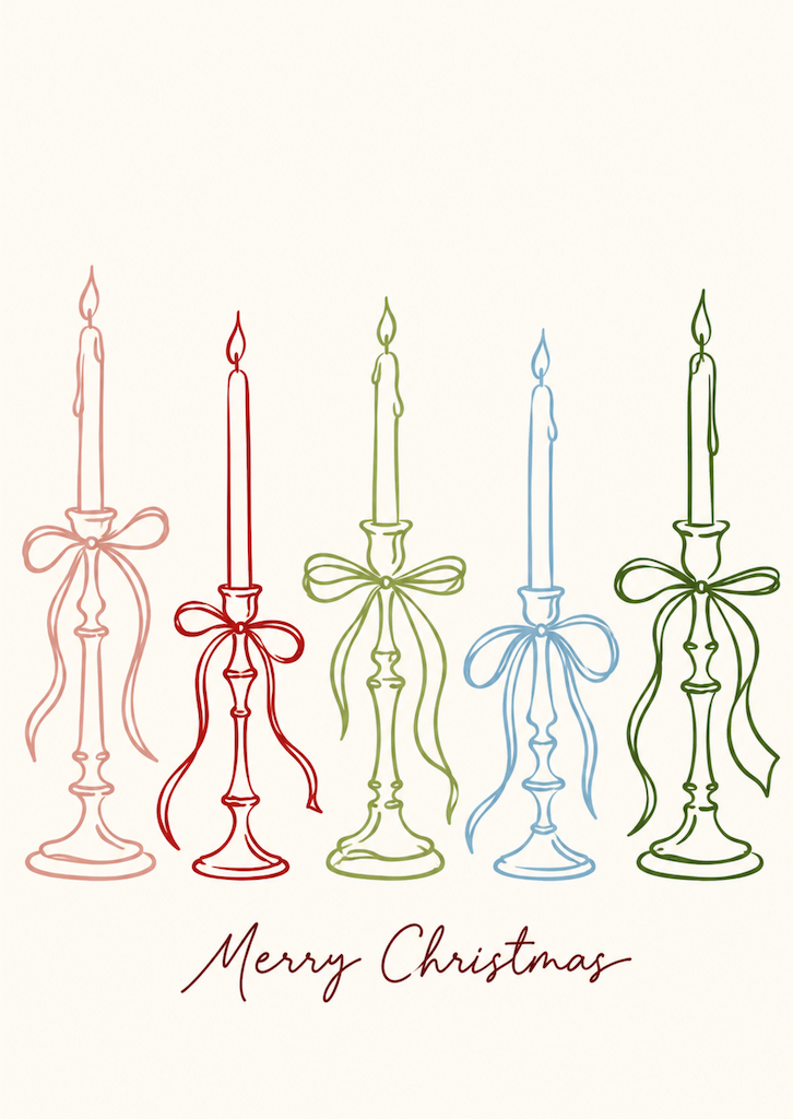 Kaart kerst | kaarsen