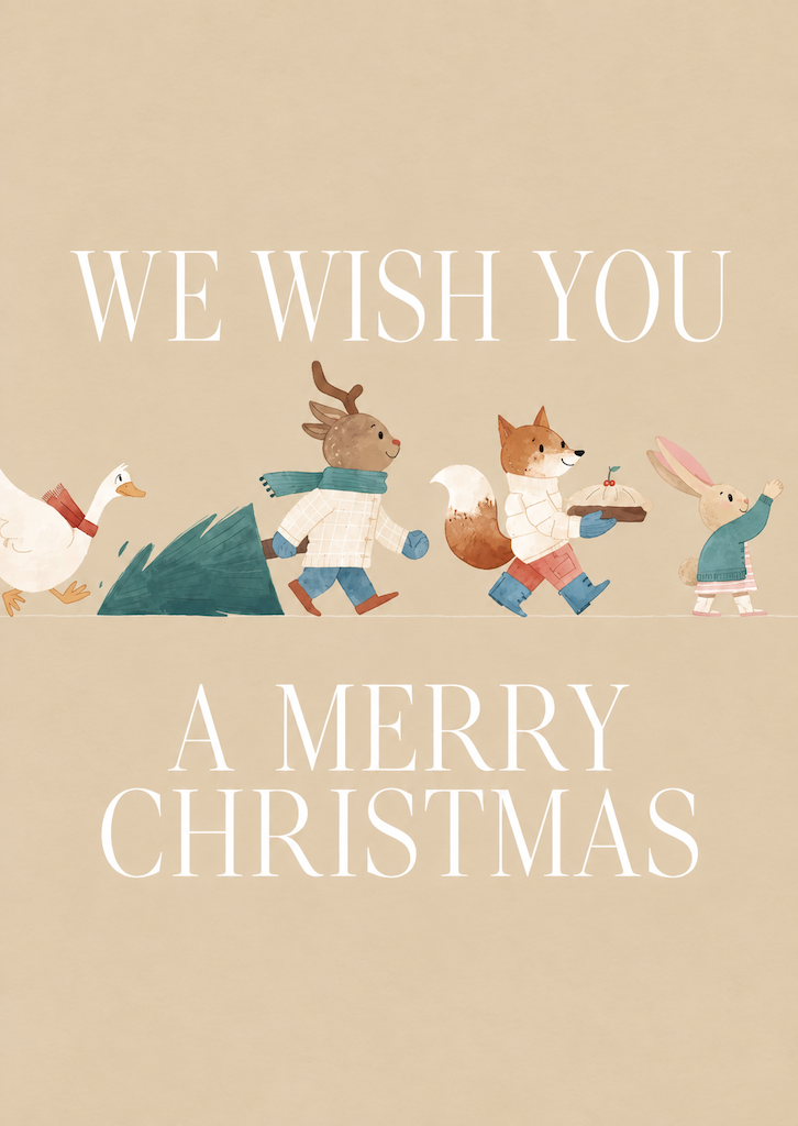 Kaart kerst | dieren