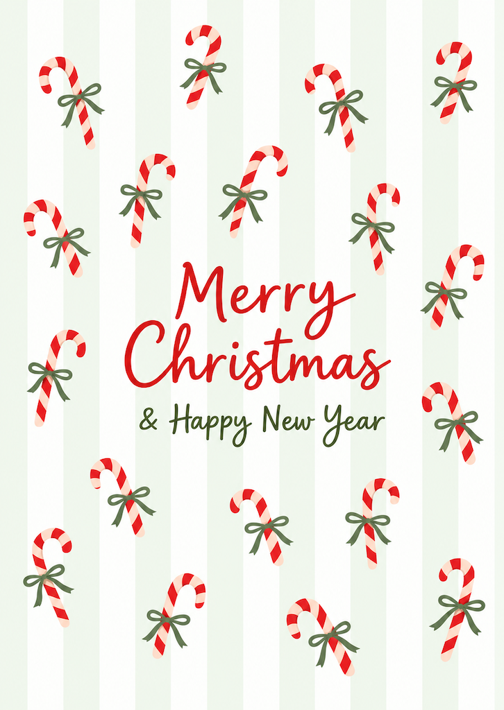 Kaart kerst | candy canes