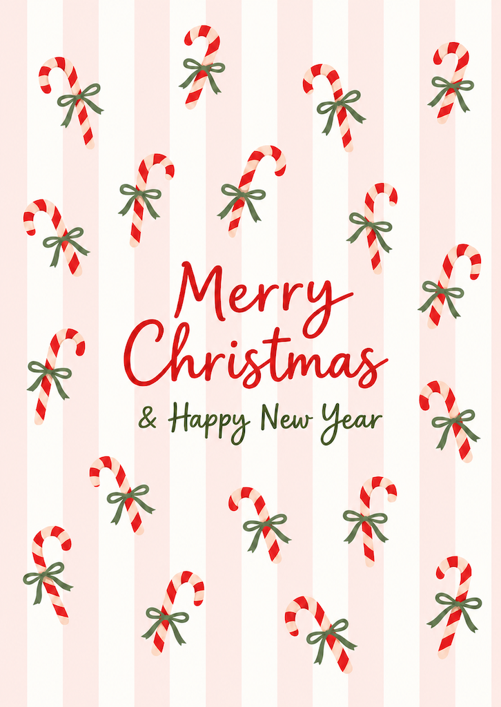 Kaart kerst | candy canes